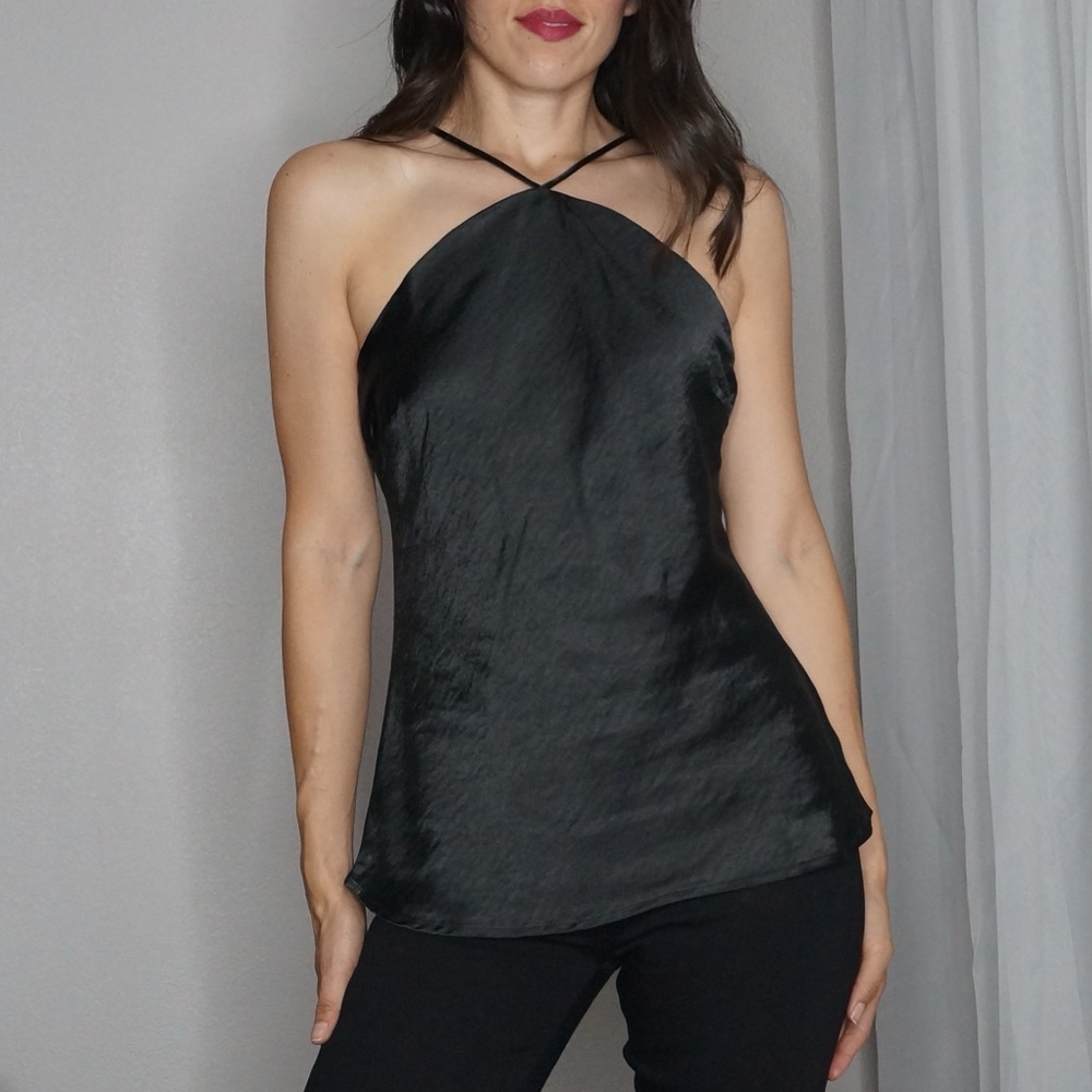 Lulu's Black Satin Elegant Women's Top Size XS